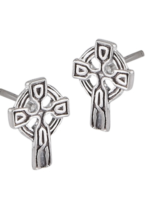 Celtic Cross Knotwork Earrings - Sterling Silver