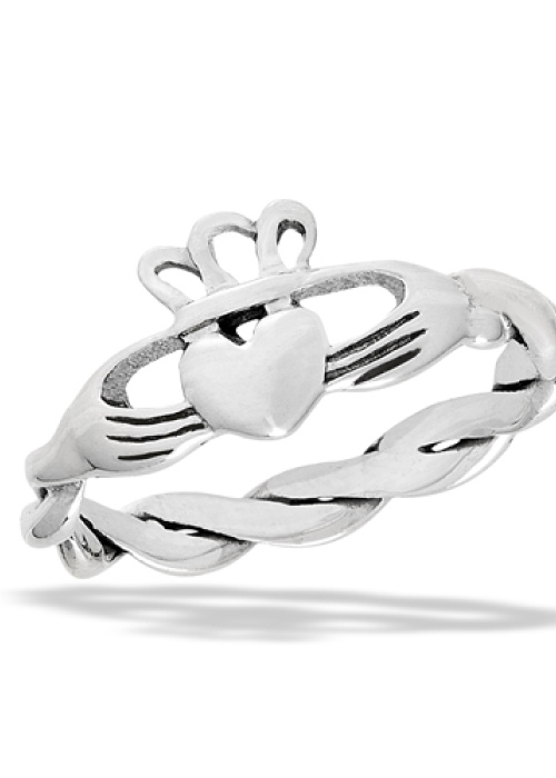 Claddagh Ring Braided - Sterling Silver