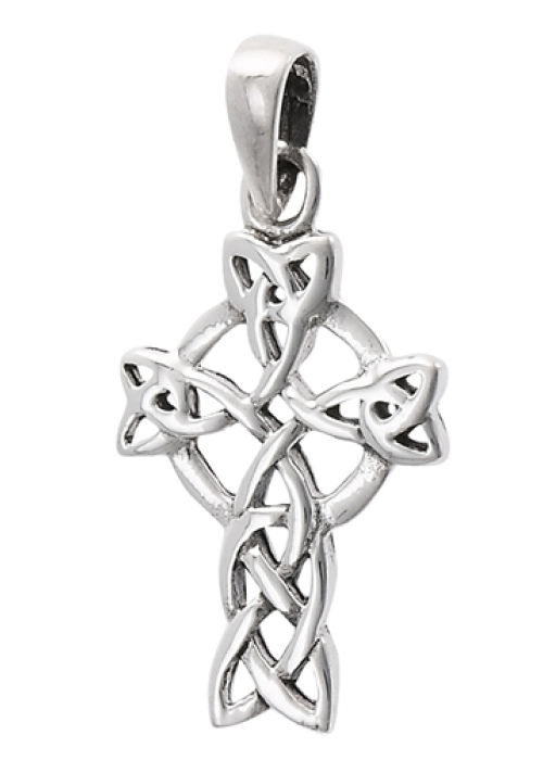 Celtic Knotwork Cross - Sterling Silver, 2 inch